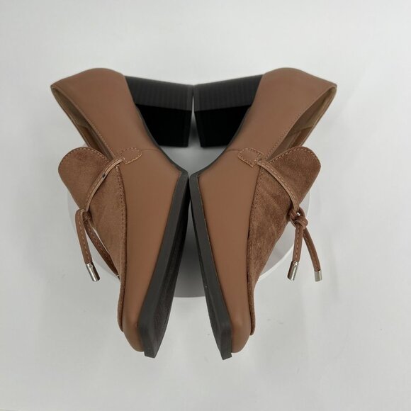 Journee Collection Tan Block Heel Loafers Size 8 - Picture 7 of 10